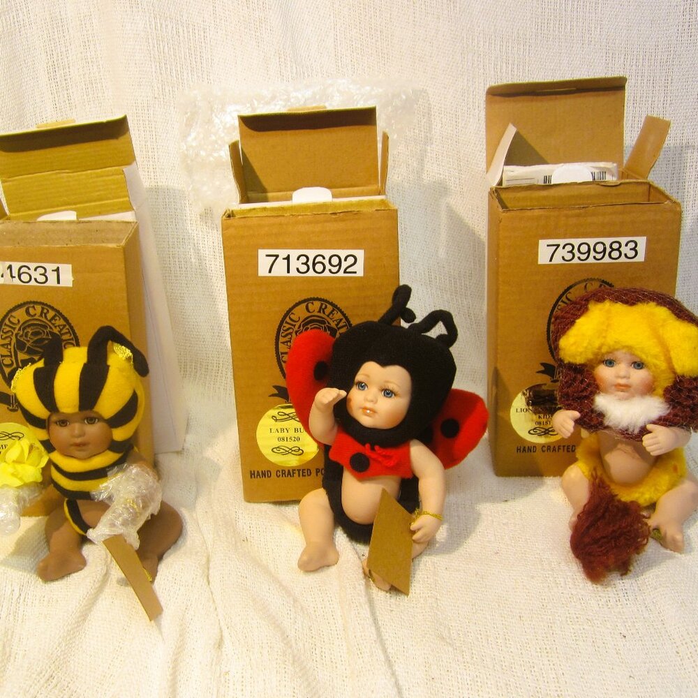 VTG 90'S CLASSIC CREATIONS NATURE'S KIDS PORCELAIN DOLLS
